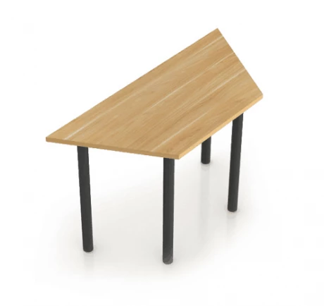 שולחן בצורת טרפז עם 4 רגלי צינור בודדות