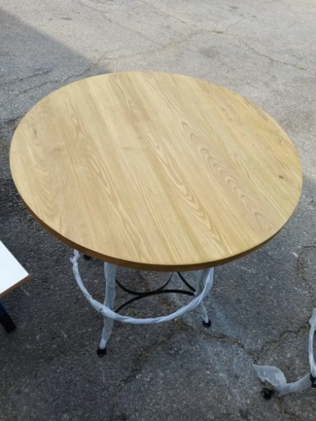 שולחן בר תעשייתי דגם 65 , גוון עץ טבעי